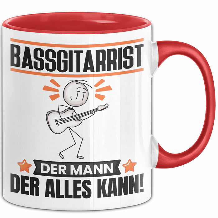 Bassgitarrist Tasse Geschenk für Bassgitarrist Der Mann Der Alles Kann Geschenkidee zum Geburtstag Rot Trendation