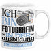 Fotografin Ausbildung Start Geschenk Tasse Ich Bin Fotografin In Der Ausbildung Ich Darf Das Kaffee-Becher Geschenkidee Weiß Trendation