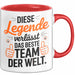 Büro Arbeit Kollege Tasse Becher Geschenk Lustige Geschenkidee Spruch Diese Legende Verlässt Das Beste Team Der Welt Rot Trendation