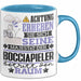Bocciapieler Geschenk Tasse Lustiger Spruch Erheben Sie Sich Der Bocciapieler Betritt den Raum Blau Trendation