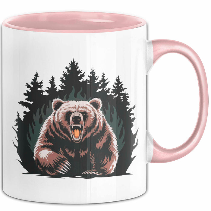 Bärenliebhaber Tasse Geschenkidee für Naturliebhaber Rosa Trendation