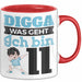Digga Ich Bin 11 Tasse Jungs Geschenk 11. Geburtstag Lustig Rot Trendation