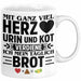 Krankenschwester Pflege Geschenk Tasse Mit Ganz Viel Herz Urin Und Kot Verdiene Ich Mein Täglich Brot Geschenkidee Kaffee-Becher Weiß Trendation