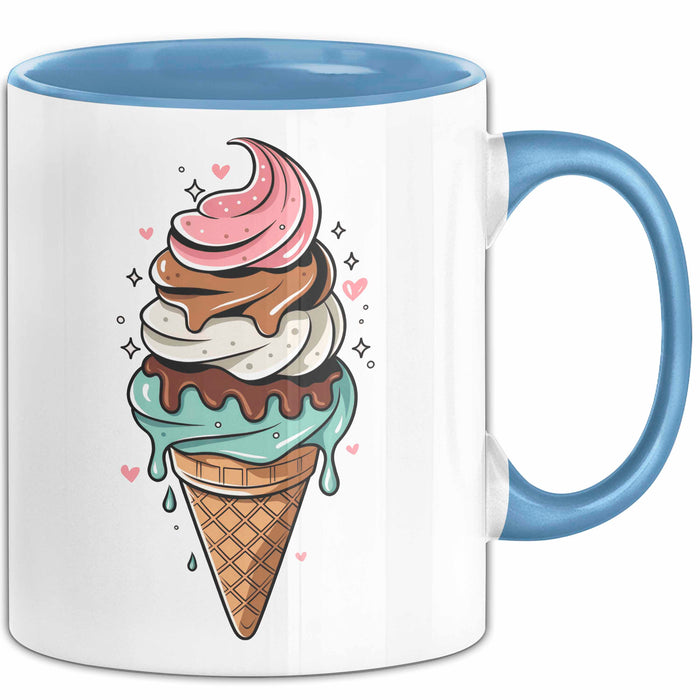 Dessert Fan Tasse Geschenkidee Kuchen und Gebäck Liebhaber Blau Trendation