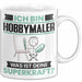 Hobbymaler Tasse Geschenk für Hobbymaler Geburtstag Lustiger Spruch Kaffee-Becher Was Ist Deine Superkraft Weiß Trendation