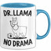 Lama Tasse Geschenk Dr Llama No Drama Geschenkidee Lustig Tier Blau Trendation