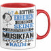 Musikfan Geschenk Tasse Lustiger Spruch Erheben Sie Sich Der Musikfan Betritt den Raum Rot Trendation