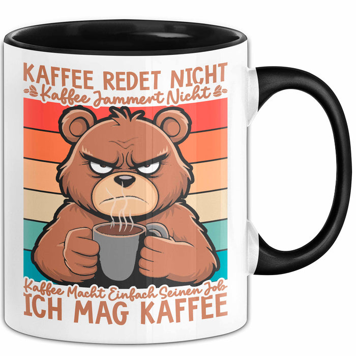 Kaffeeliebhaber Tasse Geschenk Lustige Geschenkidee Spruch Kaffee Macht Einfach Seinen Job Ich Mag Kaffee Schwarz Trendation