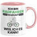 Radfahrer Geschenk Tasse Lustiger Spruch Ich Bin Radfahrer Warum Weil Ich Es Kann Geschenkidee Bester Radfahrer Geburtstag Kaffee-Becher Rosa Trendation