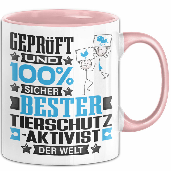 Tierschutzaktivist Geschenk Lustiger Spruch für Tierschutzaktivist Geschenkidee Bester Tierschutzaktivist Der Welt Rosa Trendation