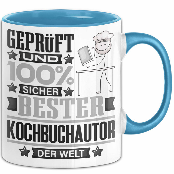 Kochbuchautor Geschenk Lustiger Spruch für Kochbuchautor Geschenkidee Bester Kochbuchautor Der Welt Blau Trendation