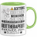 Reittherapeut Geschenk Tasse Lustiger Spruch Erheben Sie Sich Der Reittherapeut Betritt den Raum Grün Trendation