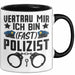 Polizist Tasse Geschenk Ausbildung Vertrau Mir Ich Bin Fast Polizist Polizei Trendation