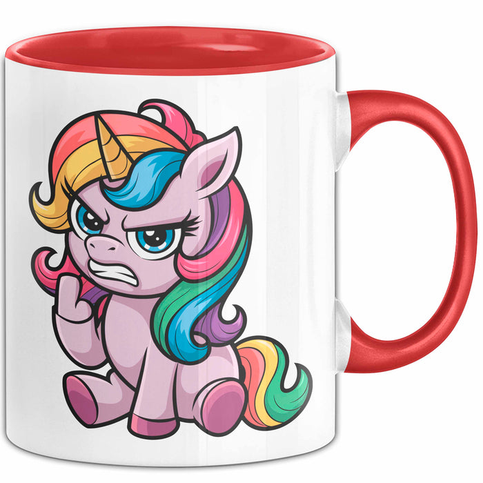 Sarkastisches Einhorn Tasse Geschenk Lustige Geschenkidee Rot Trendation