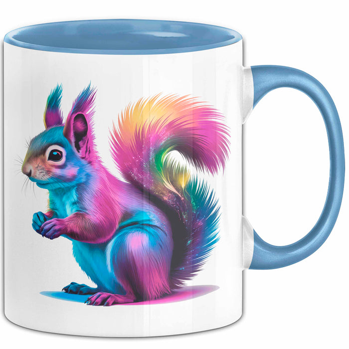 Eichhörnchen Tierliebhaber Tasse Geschenk Lustige Geschenkidee Spruch Blau Trendation