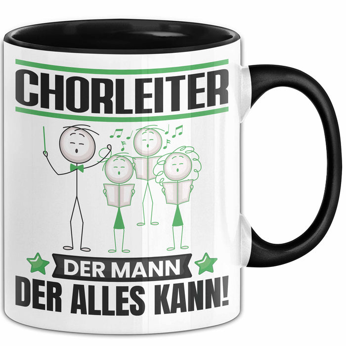 Chorleiter Tasse Geschenk für Chorleiter Der Mann Der Alles Kann Geschenkidee zum Geburtstag Schwarz Trendation
