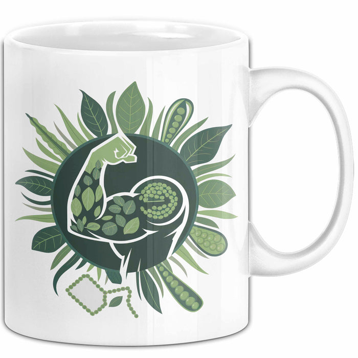 Veganer Bodybuilder Tasse Geschenkidee für Lifter Weiß Trendation