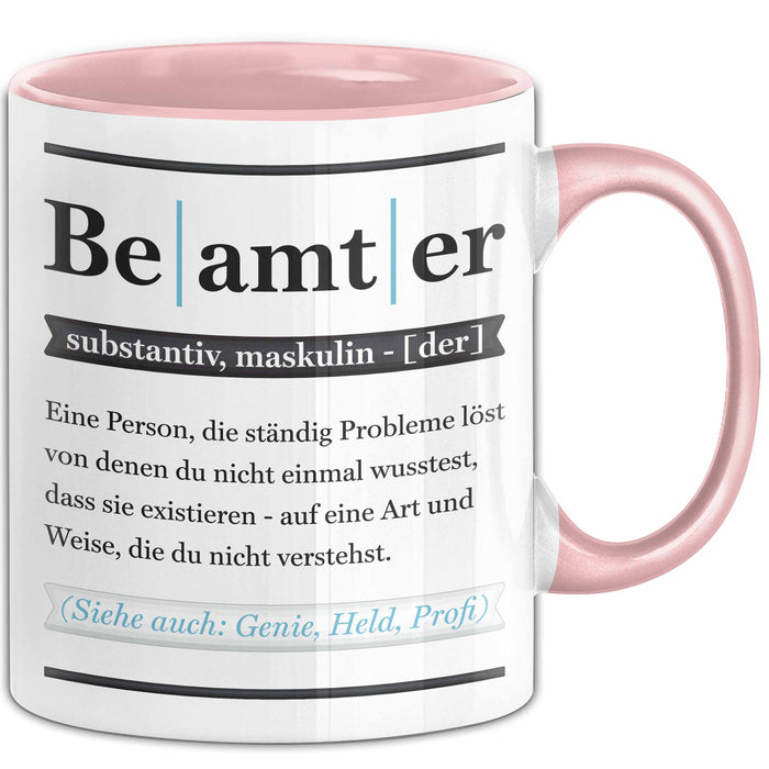 Beamter Tasse Geschenk Humorvoll Kollege Abschiedsgeschenk Rosa Trendation