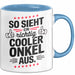 Onkel Sarkastisch Sarkasmus Tasse Geschenk Lustige Geschenkidee Spruch So Sieht Ein Richtig Cooler Onkel Aus Blau Trendation