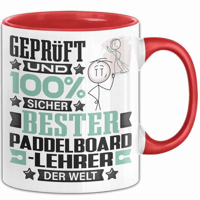 Paddelboard-Lehrer Geschenk Lustiger Spruch für Paddelboard-Lehrer Geschenkidee Bester Paddelboard-Lehrer Der Welt Rot Trendation