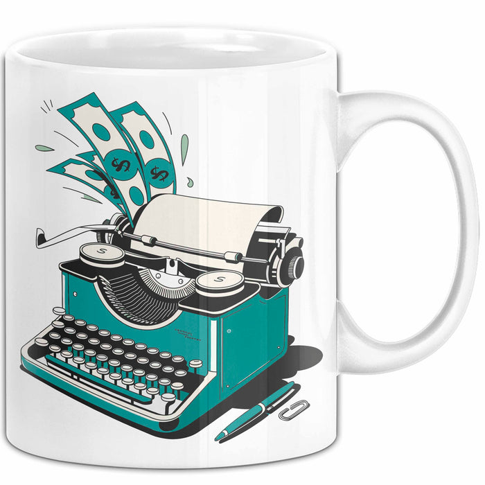 Freiberuflicher Autor Tasse Geschenkidee für Wortliebhaber Weiß Trendation