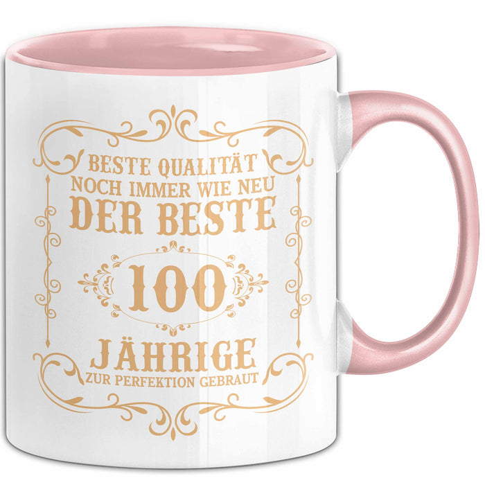 100er Geburtstag Geschenk Männer Vater Mann Noch Immer Der Beste 100-Jährige Zur Perfektion Gebraut Opa Rosa Trendation