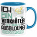 Verkäufer Ausbildung Tasse Geschenk Ich Bin Verkäufer In Der Ausbildung Ich Darf Das Geschenkidee Spruch Blau Trendation