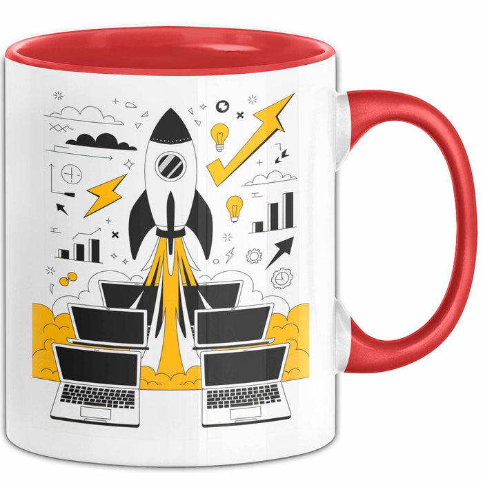 Startup Gründer Tasse Geschenk Lustige Geschenkidee Spruch Für Hustle Erbauer Rot Trendation