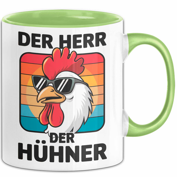 Huhn Tier Bauer Tasse Becher Geschenk Lustige Geschenkidee Spruch Der Herr Der Hühner Grün Trendation