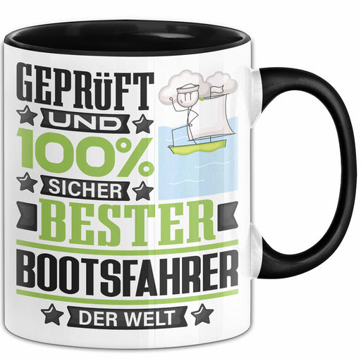 Bootsfahrer Geschenk Lustiger Spruch für Bootsfahrer Geschenkidee Bester Bootsfahrer Der Welt Schwarz Trendation