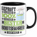 Bootsfahrer Geschenk Lustiger Spruch für Bootsfahrer Geschenkidee Bester Bootsfahrer Der Welt Schwarz Trendation