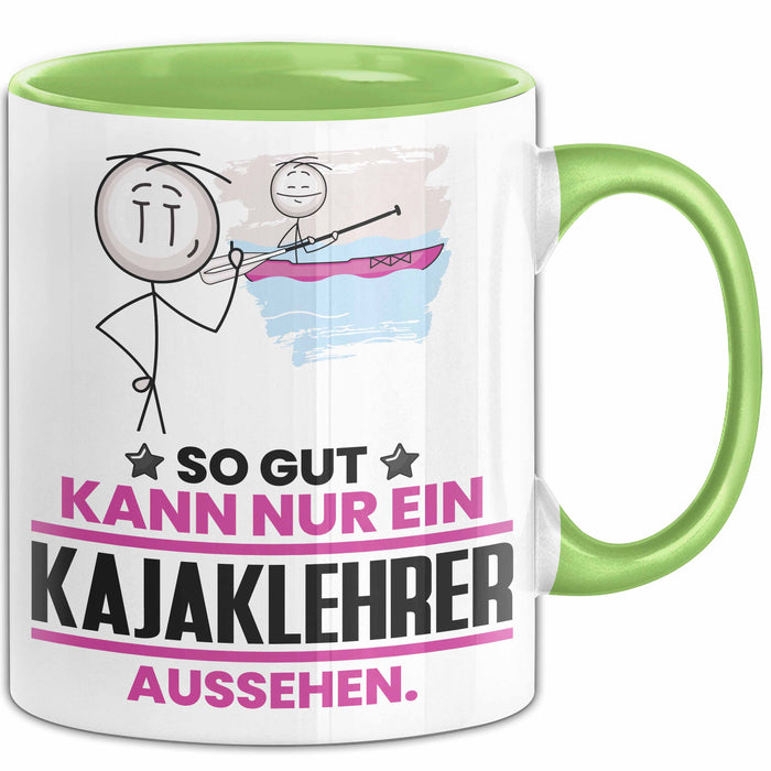 Kajaklehrer Geschenk Tasse So Gut Kann Nur Ein Kajaklehrer Aussehen Geschenkidee Kaffee-Becher Grün Trendation