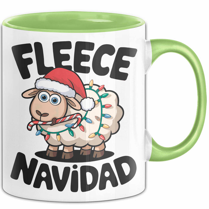 Schaf Tier Bauer Tasse Becher Geschenk Lustige Geschenkidee Spruch Fleece Navidad Grün Trendation