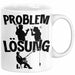 Angler Tasse Geschenk für Fischer Angler Männer Geschenkidee Problem und Lösung Angeln Weiß Trendation