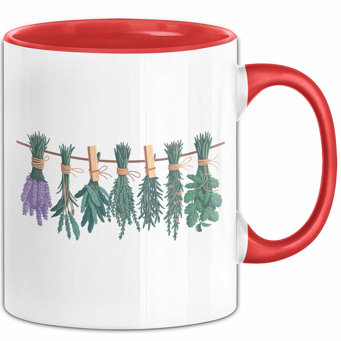 Kräuterkundler Tasse Geschenkidee Naturheilmittel Suchender Rot Trendation