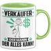 Verkäufer Tasse Geschenk für Verkäufer Der Mann Der Alles Kann Geschenkidee zum Geburtstag Grün Trendation