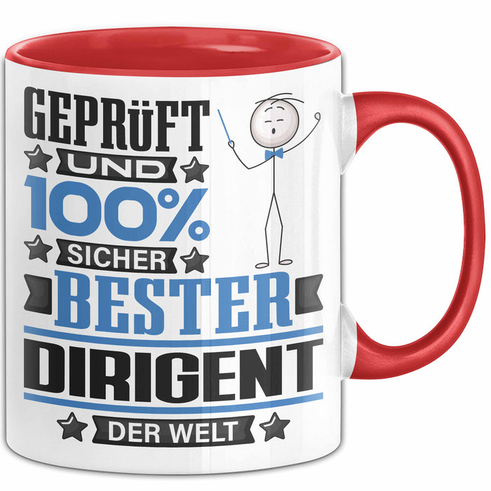 Dirigent Geschenk Lustiger Spruch für Dirigent Geschenkidee Bester Dirigent Der Welt Rot Trendation