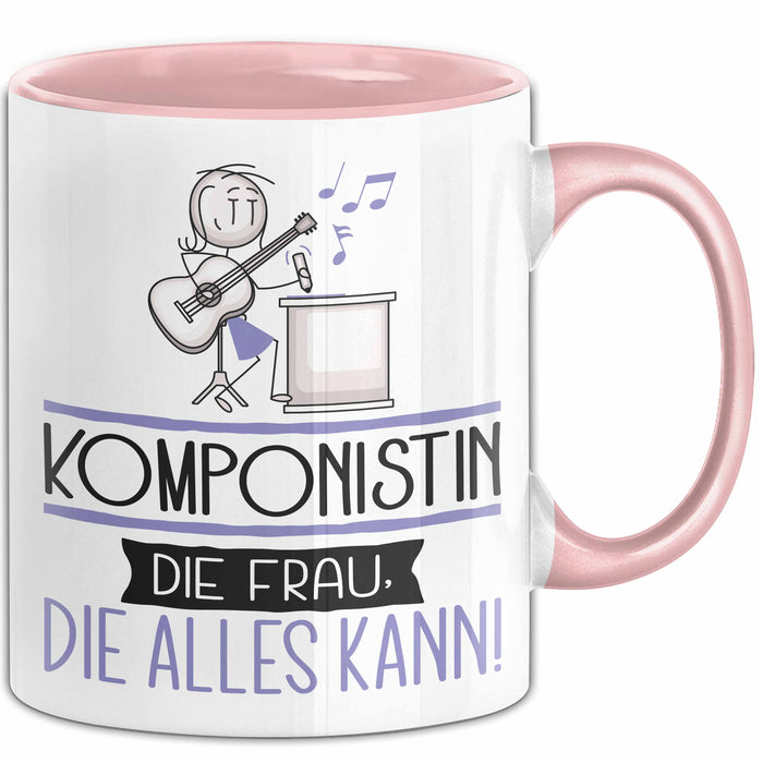 Komponistin Geschenk Tasse Becher Die Frau Die Allen Kann Geschenkidee für eine Komponistin Lustig Rosa Trendation