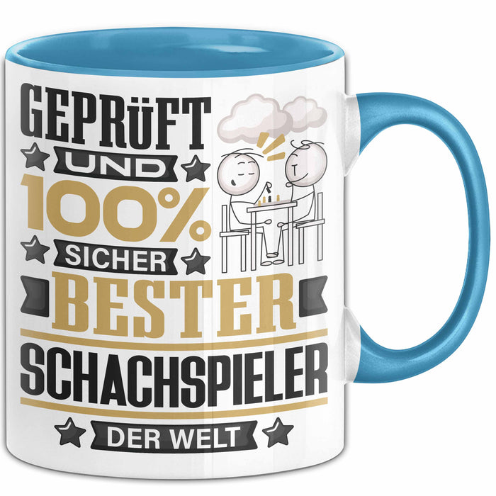 Schachspieler Geschenk Lustiger Spruch für Schachspieler Geschenkidee Bester Schachspieler Der Welt Blau Trendation