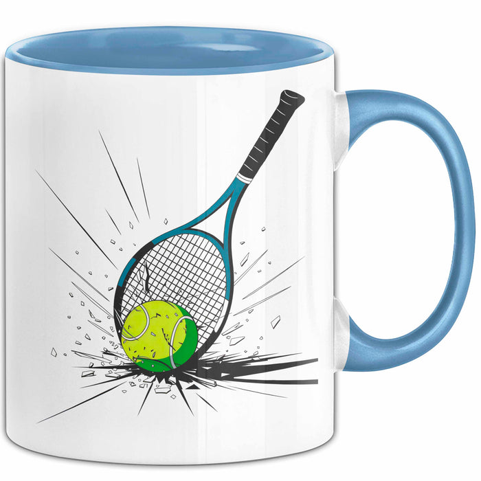 Tennis Spieler Tasse Geschenkidee für Tennisliebhaber Blau Trendation