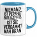 Petra Tasse Geschenk Niemand Ist Perfekt Petra Verdammt Nah Dran Geschenkidee Blau Trendation