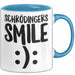 Physiklehrer Unterricht Tasse Geschenk Lustige Geschenkidee Spruch Schrödingers Smile Blau Trendation