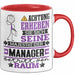 Manager Geschenk Tasse Lustiger Spruch Erheben Sie Sich Der Manager Betritt den Raum Rot Trendation