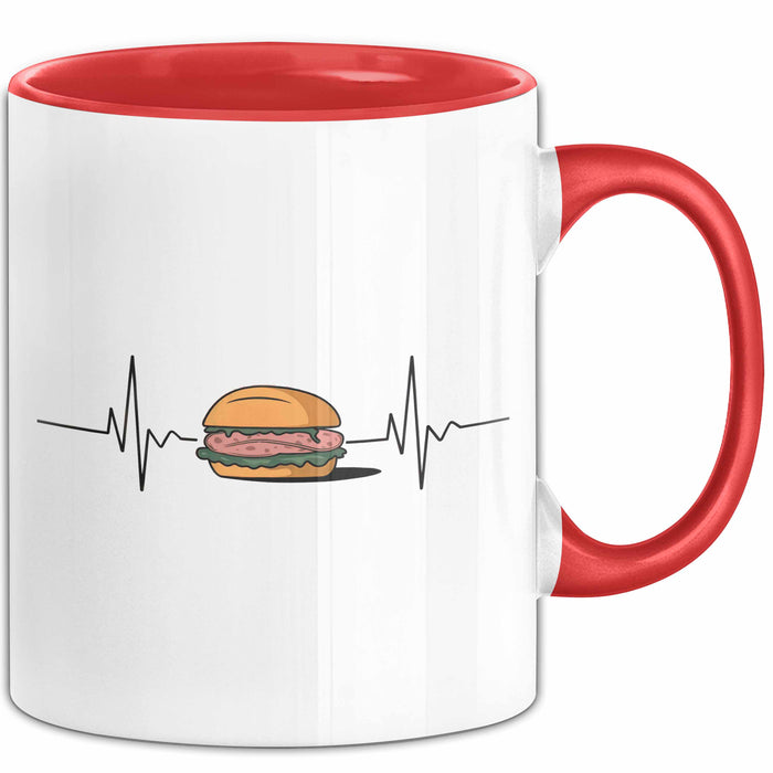 Deutschland Deutsches Fleisch Leberkäse Herzschlag Tasse Geschenk Lustige Geschenkidee Spruch Rot Trendation