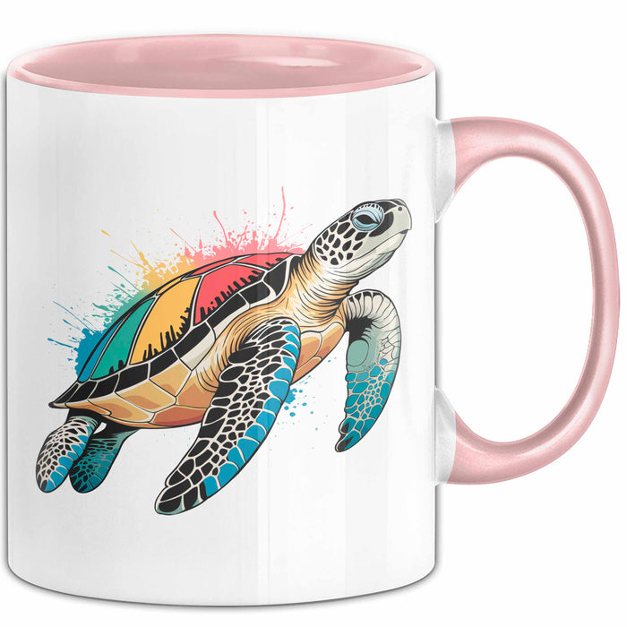 Schildkröte Tierliebhaber Tasse Geschenk Lustige Geschenkidee Spruch Rosa Trendation