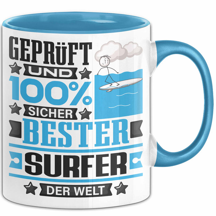 Surfer Geschenk Lustiger Spruch für Surfer Geschenkidee Bester Surfer Der Welt Blau Trendation