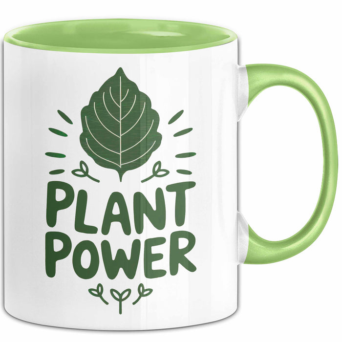 Veganer Tasse Geschenkidee Pflanzenkraft Grün Trendation