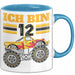 12. Geburtstag Geschenk Tasse Becher Jungs Trucks Geburtstagsgeschenk Ich Bin 12 Blau Trendation