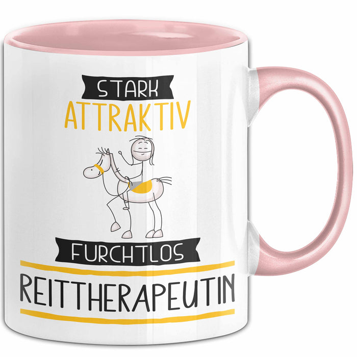 Reittherapeutin Tasse Geschenk Becher Stark Attraktiv Furchtlos Reittherapeutin Lustige Geschenkidee Rosa Trendation