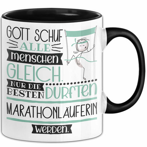 Marathonläuferin Geschenk Becher Tasse Gott Schuf Alle Menschen Gleich Nur Die Besten Durfeten Marathonläuferin Werden Geschenkidee Lustig Trendation